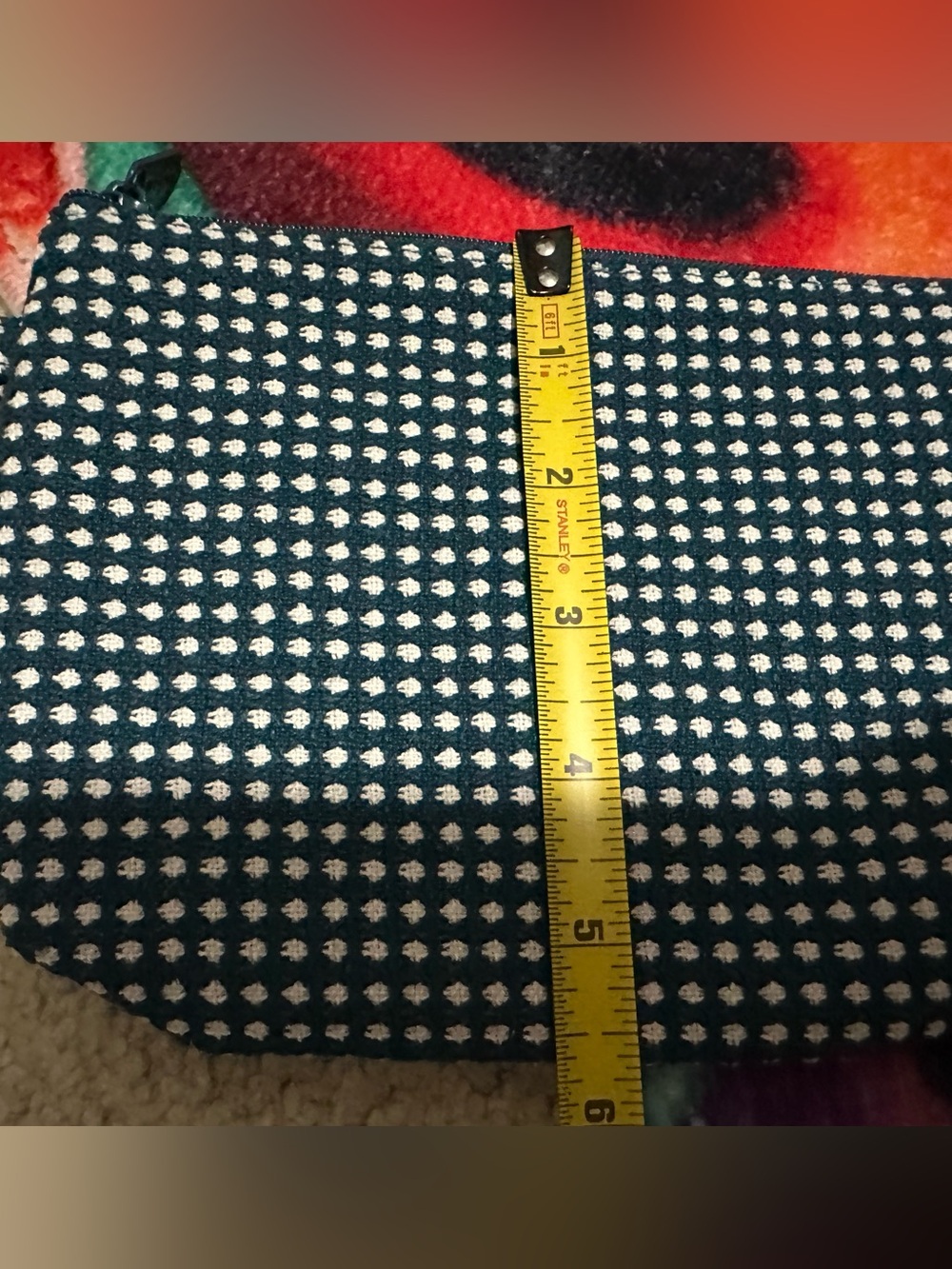 thirty-one teal mini zipper pouch with white dots - Picture 5 of 5
